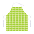 Green Harlequin Pattern Print Adjustable Apron