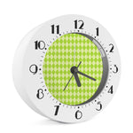 Green Harlequin Pattern Print Alarm Clock