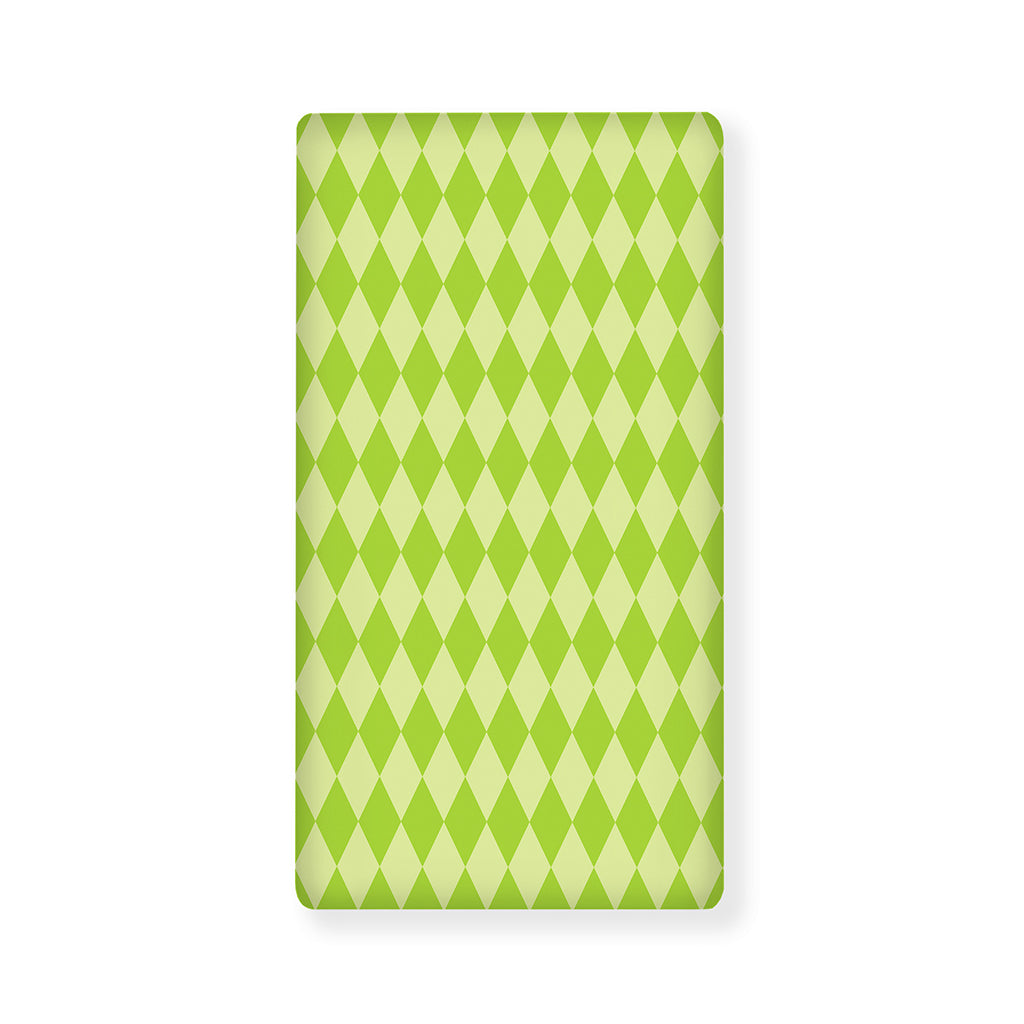 Green Harlequin Pattern Print Baby Crib Sheet