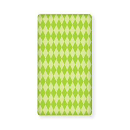 Green Harlequin Pattern Print Baby Crib Sheet