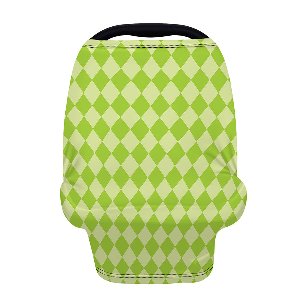 Green Harlequin Pattern Print Baby Seat Cover