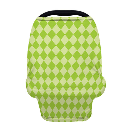 Green Harlequin Pattern Print Baby Seat Cover