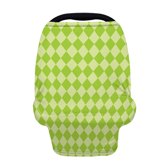 Green Harlequin Pattern Print Baby Seat Cover