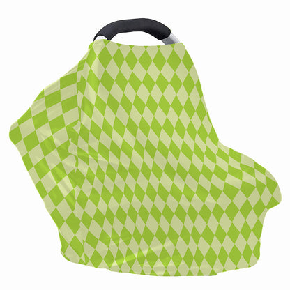 Green Harlequin Pattern Print Baby Seat Cover