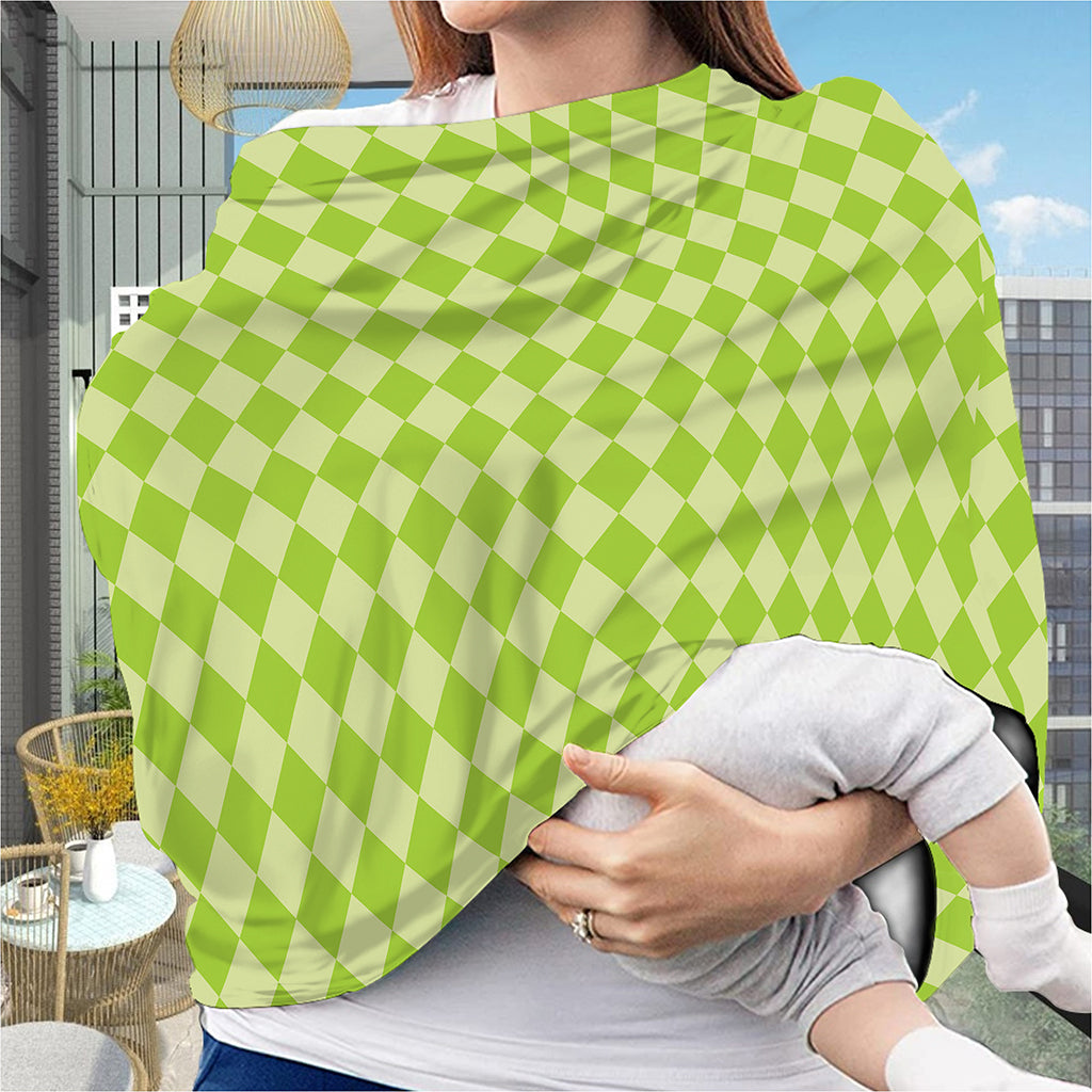 Green Harlequin Pattern Print Baby Seat Cover