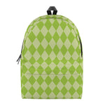 Green Harlequin Pattern Print Backpack