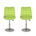Green Harlequin Pattern Print Bar Stool Covers