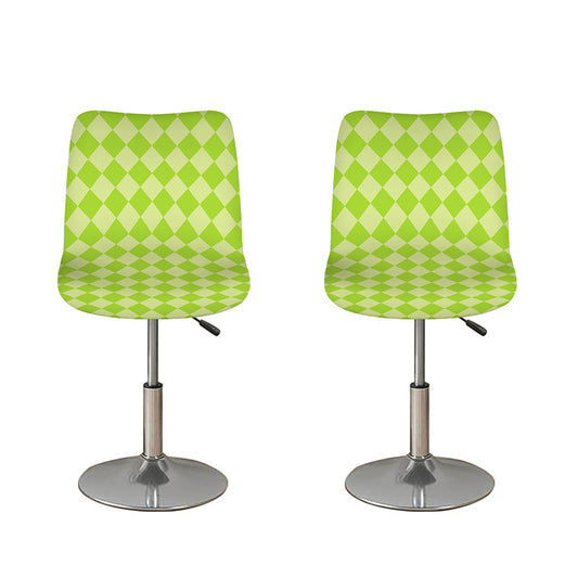 Green Harlequin Pattern Print Bar Stool Covers