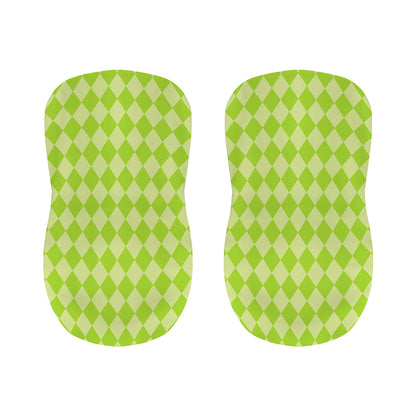 Green Harlequin Pattern Print Bar Stool Covers