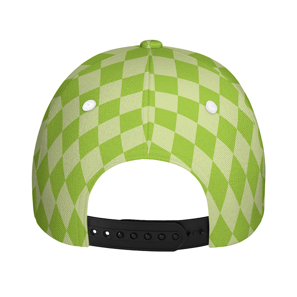 Green Harlequin Pattern Print Baseball Cap