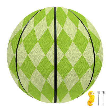 Green Harlequin Pattern Print Basketball