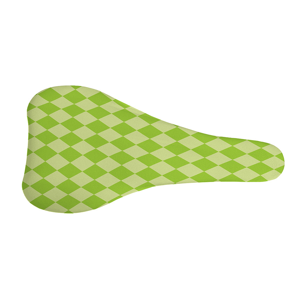 Green Harlequin Pattern Print Bicycle Seat Cover