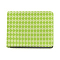 Green Harlequin Pattern Print Bifold Wallet
