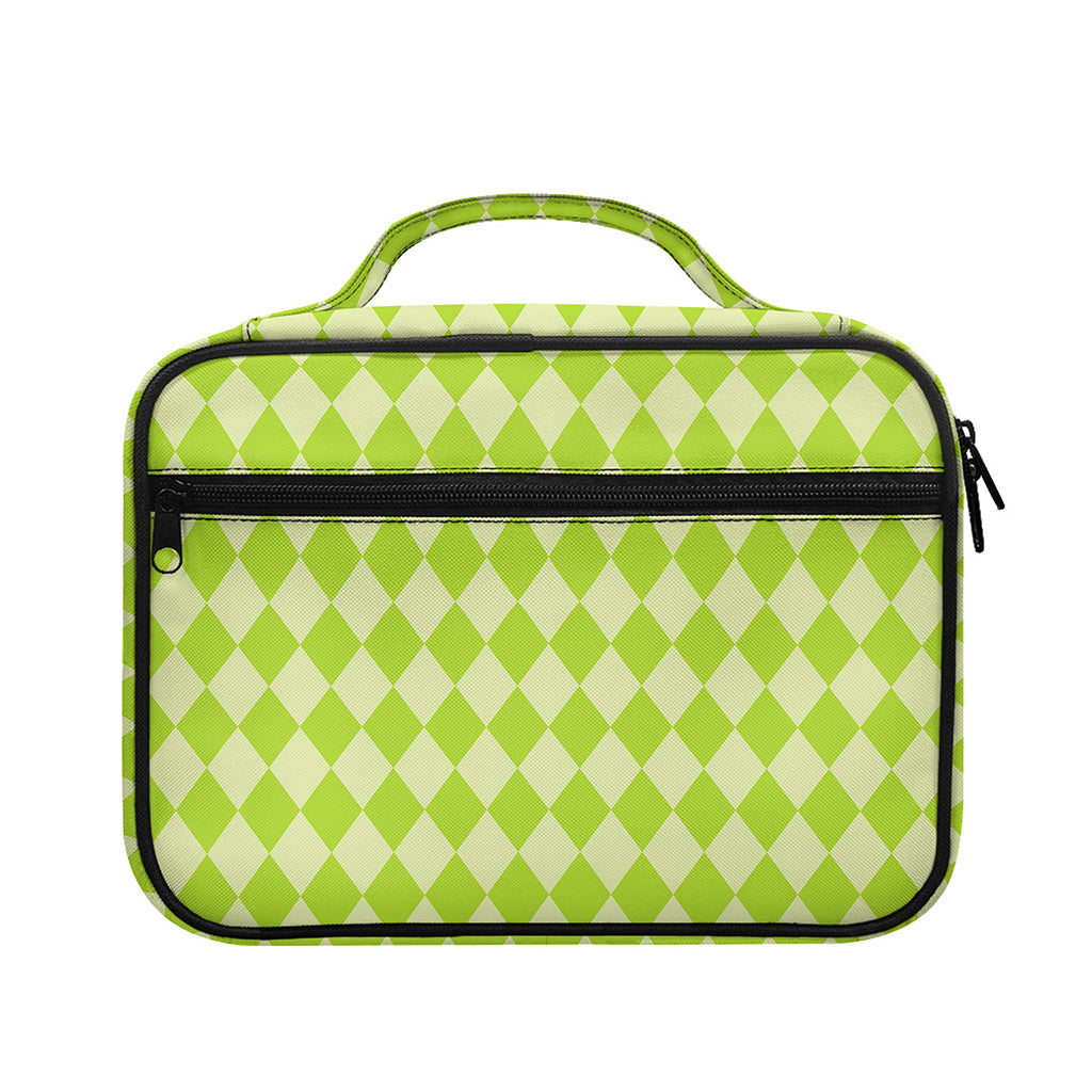 Green Harlequin Pattern Print Briefcase Bible Bag