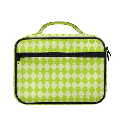 Green Harlequin Pattern Print Briefcase Bible Bag