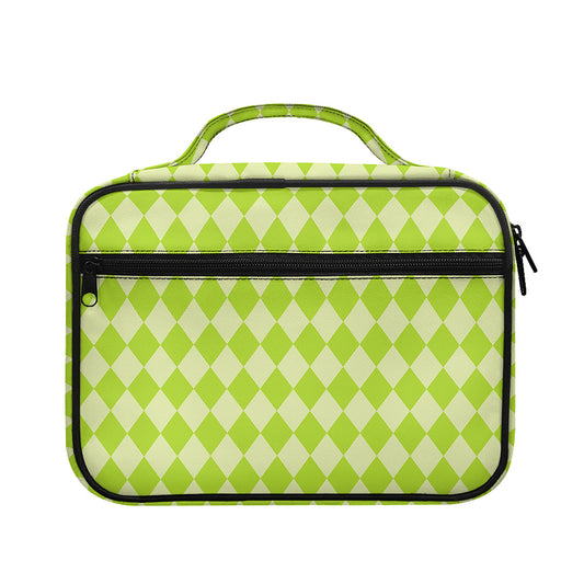 Green Harlequin Pattern Print Briefcase Bible Bag