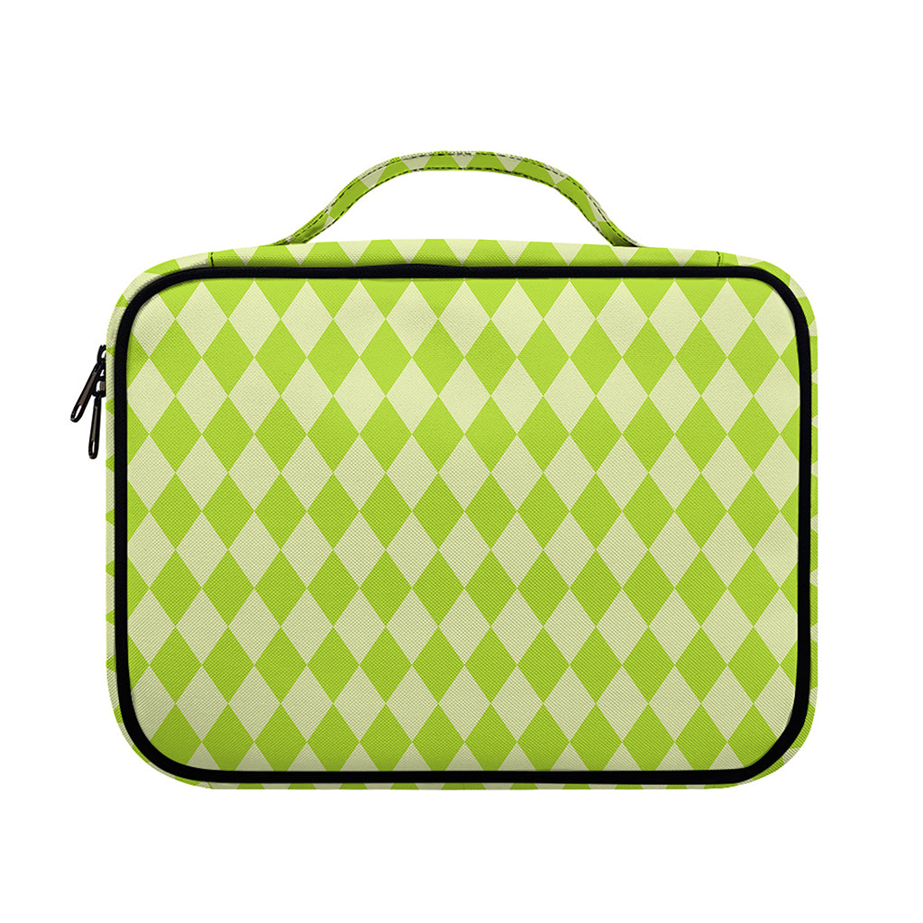 Green Harlequin Pattern Print Briefcase Bible Bag