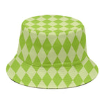Green Harlequin Pattern Print Bucket Hat