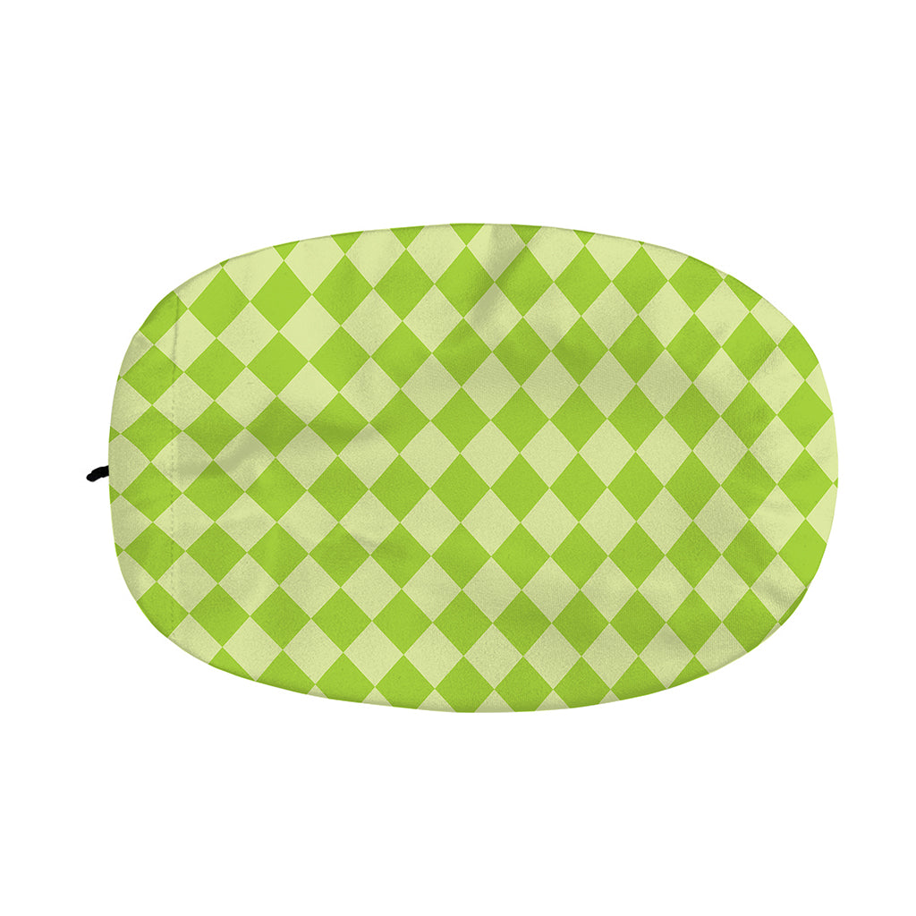 Green Harlequin Pattern Print Car Side Mirror Covers