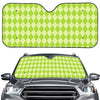 Green Harlequin Pattern Print Car Windshield Sun Shade