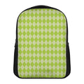 Green Harlequin Pattern Print Casual Backpack