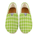 Green Harlequin Pattern Print Casual Shoes