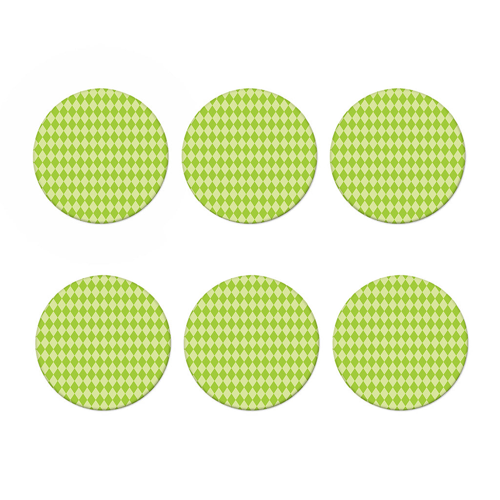 Green Harlequin Pattern Print Coaster Set