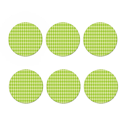 Green Harlequin Pattern Print Coaster Set