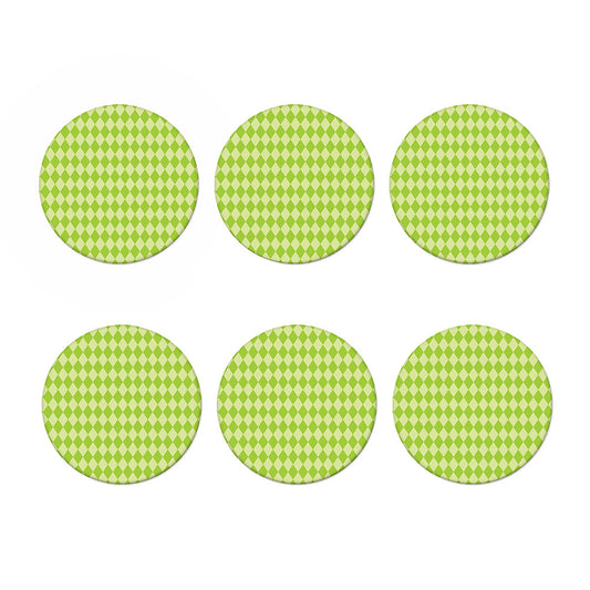Green Harlequin Pattern Print Coaster Set