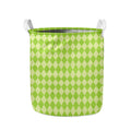 Green Harlequin Pattern Print Collapsible Laundry Basket
