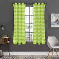 Green Harlequin Pattern Print Grommet Curtain Panels