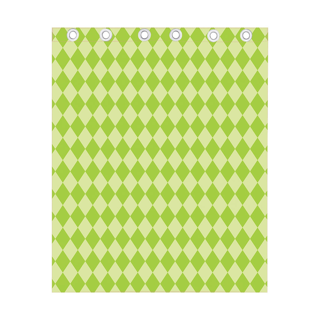 Green Harlequin Pattern Print Curtain