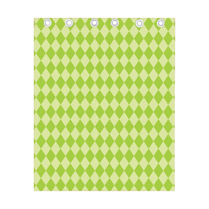Green Harlequin Pattern Print Curtain