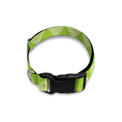 Green Harlequin Pattern Print Dog Collar
