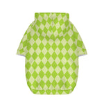 Green Harlequin Pattern Print Dog Zip Up Hoodie