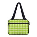 Green Harlequin Pattern Print Double Strap Bible Bag