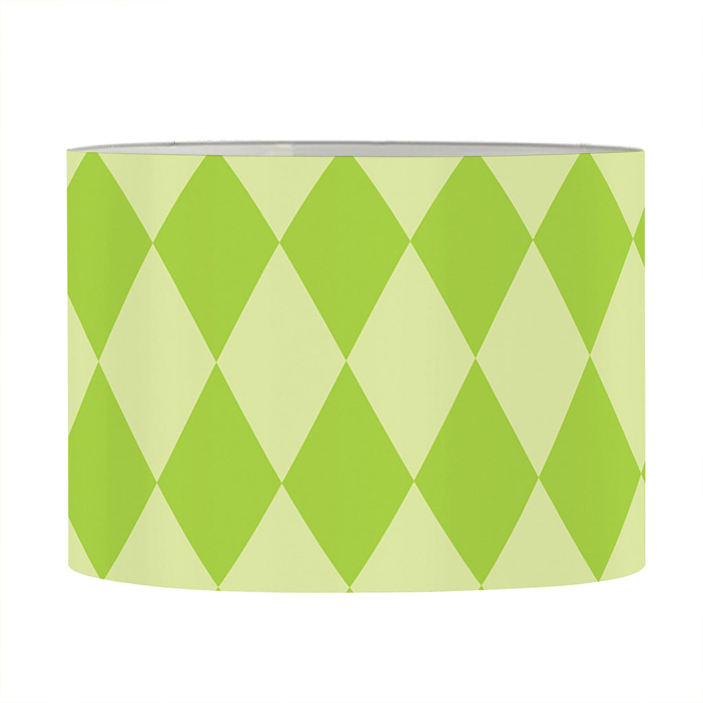 Green Harlequin Pattern Print Drum Lamp Shade