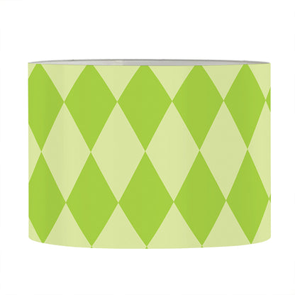 Green Harlequin Pattern Print Drum Lamp Shade