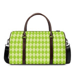 Green Harlequin Pattern Print Duffle Bag