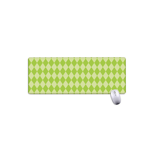 Green Harlequin Pattern Print Extended Mouse Pad