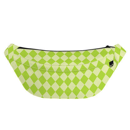 Green Harlequin Pattern Print Fanny Pack