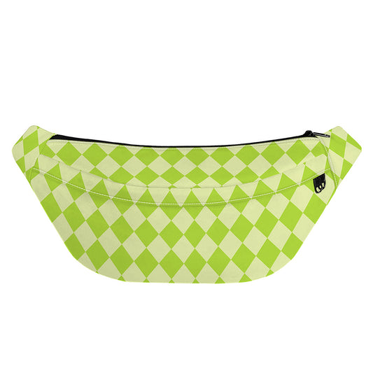 Green Harlequin Pattern Print Fanny Pack