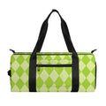 Green Harlequin Pattern Print Gym Bag