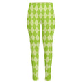 Green Harlequin Pattern Print High-Waisted Pocket Leggings
