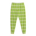 Green Harlequin Pattern Print Jogger Pants