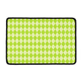 Green Harlequin Pattern Print Kitchen Mat