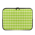 Green Harlequin Pattern Print Laptop Sleeve