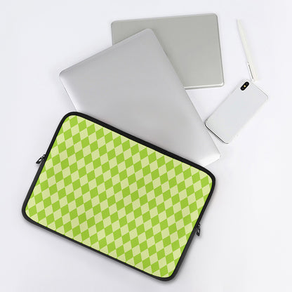Green Harlequin Pattern Print Laptop Sleeve