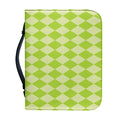 Green Harlequin Pattern Print Leather Bible Cover