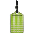 Green Harlequin Pattern Print Luggage Tag